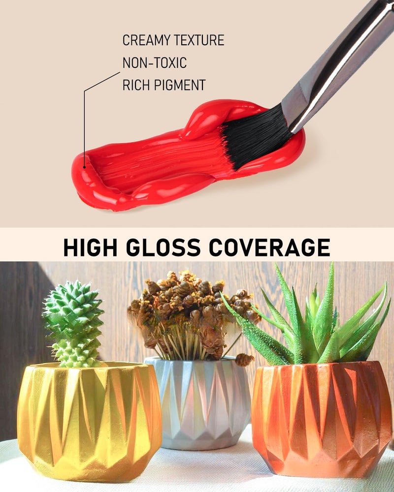 Nicpro 32 Colors Outdoor Acrylic Paint Bulk with Brush and Sponge, Knife, Non-Toxic Paint for Multi-surface Rock, Wood, Fabric, Leather, Crafts, Canvas, Shoes and Wall Painting - Image 5