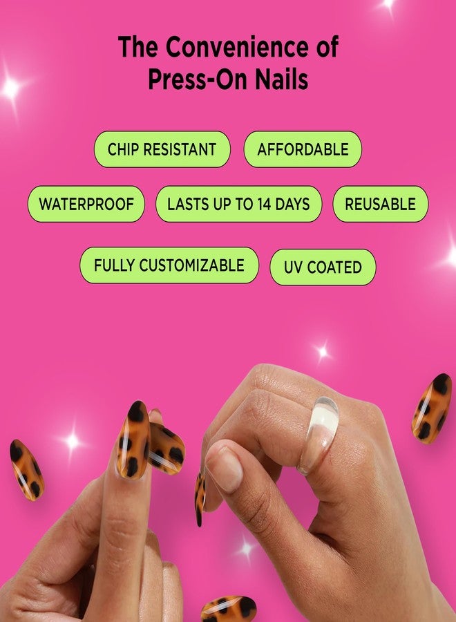 PaintLab Press-On Nails Manicure Kit, Pink Coquette, 24-Piece Set, Long-Lasting Fake Nails with Glue, File, Prep Pad & Cuticle Stick - Image 4
