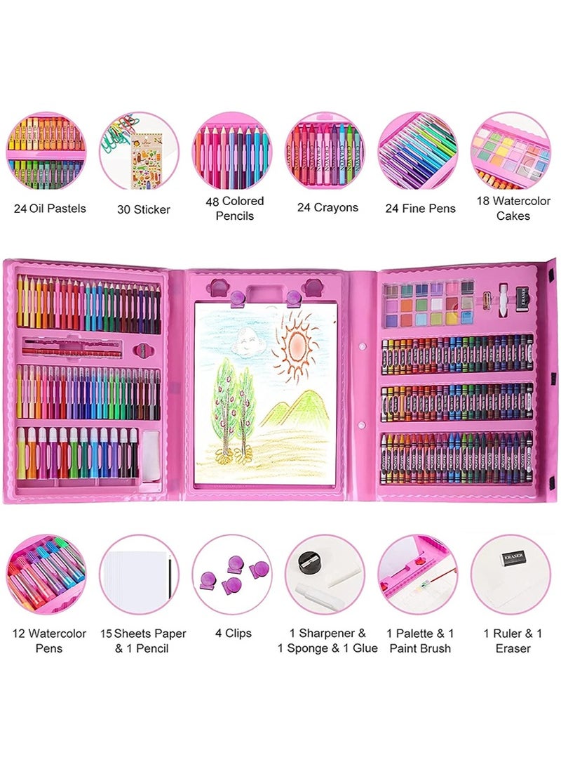 TAPIT 208 Pcs Children's Art Supplies Kit for Painting & Drawing, All-in-One Art Set, Included Oil Pastels, Crayons, Colored Pencils, Markers, ect. Great Gift for Kids (Pink) - Image 5