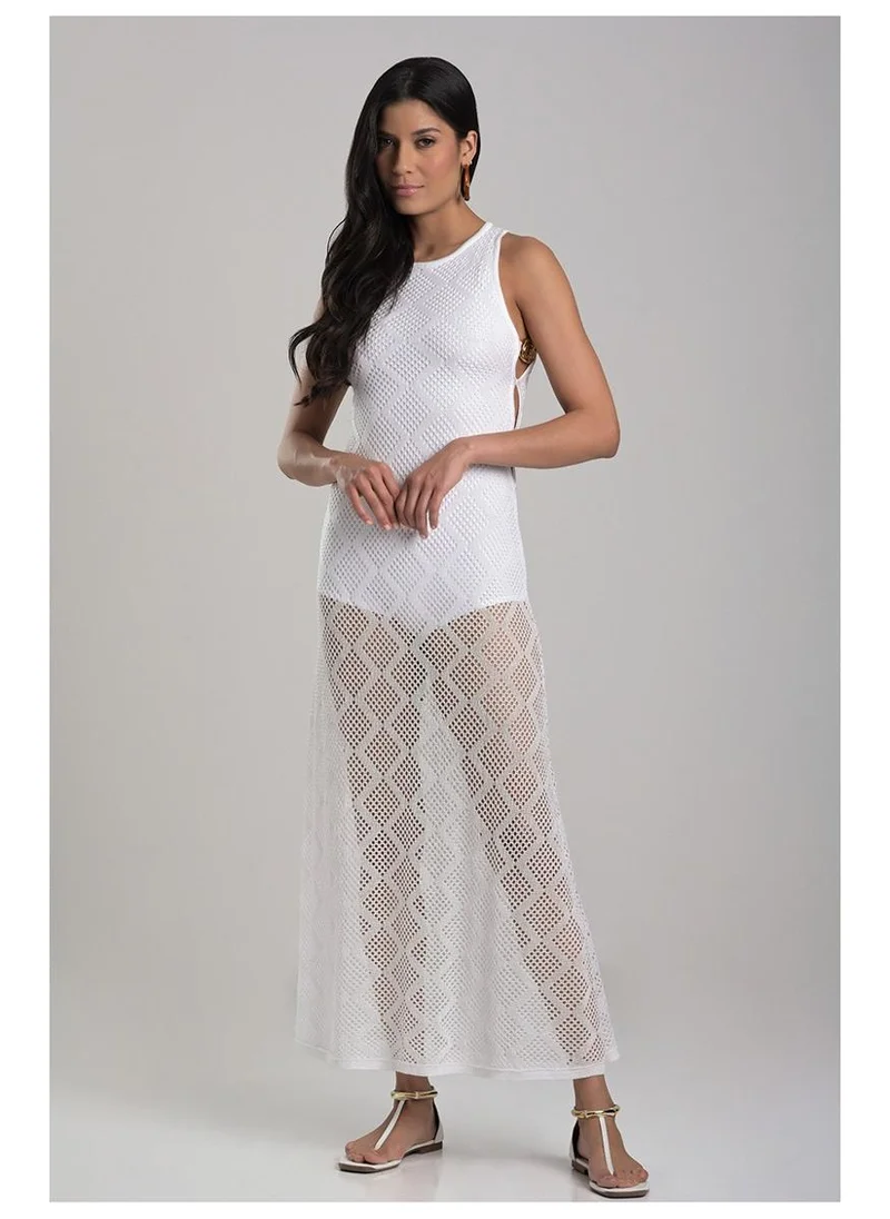 White Tricot Hot Pants Dress