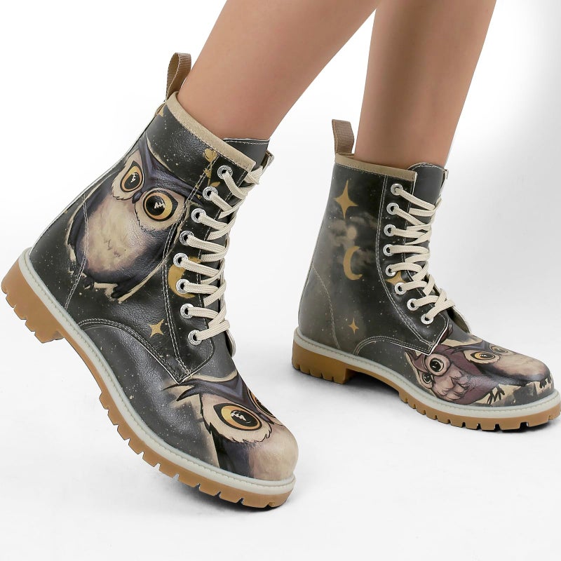 DOGO Long Boots for Women â€“ Vegan Leather and Unique Design Womens Winter Boots, Comfortable and Stylish Womens Boots, Owls Family Design, Size 6.5 - Image 4