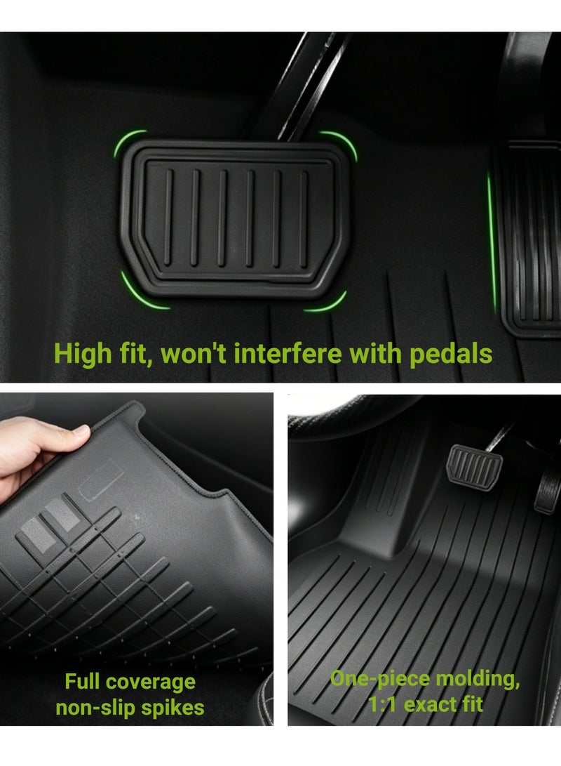 SUPER 5 Tesla Model 3 Highland Floor Mats 2024 2025 2026 All-Weather Floor Mats Set (6 Pieces) | Custom Fit, Pet & Child-Friendly | Tesla Model 3 Cargo Liner Rear Cargo Tray Trunk Interior Accessories - Image 2