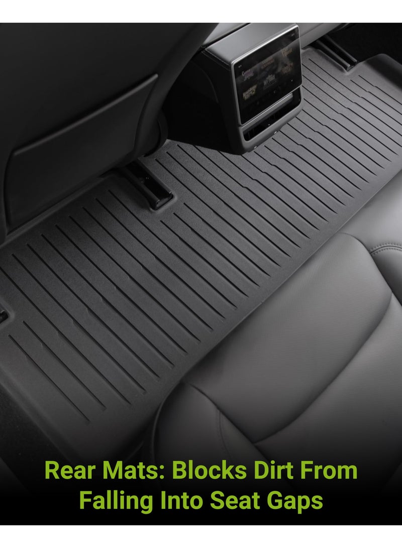 SUPER 5 Tesla Model 3 Highland Floor Mats 2024 2025 2026 All-Weather Floor Mats Set (6 Pieces) | Custom Fit, Pet & Child-Friendly | Tesla Model 3 Cargo Liner Rear Cargo Tray Trunk Interior Accessories - Image 4