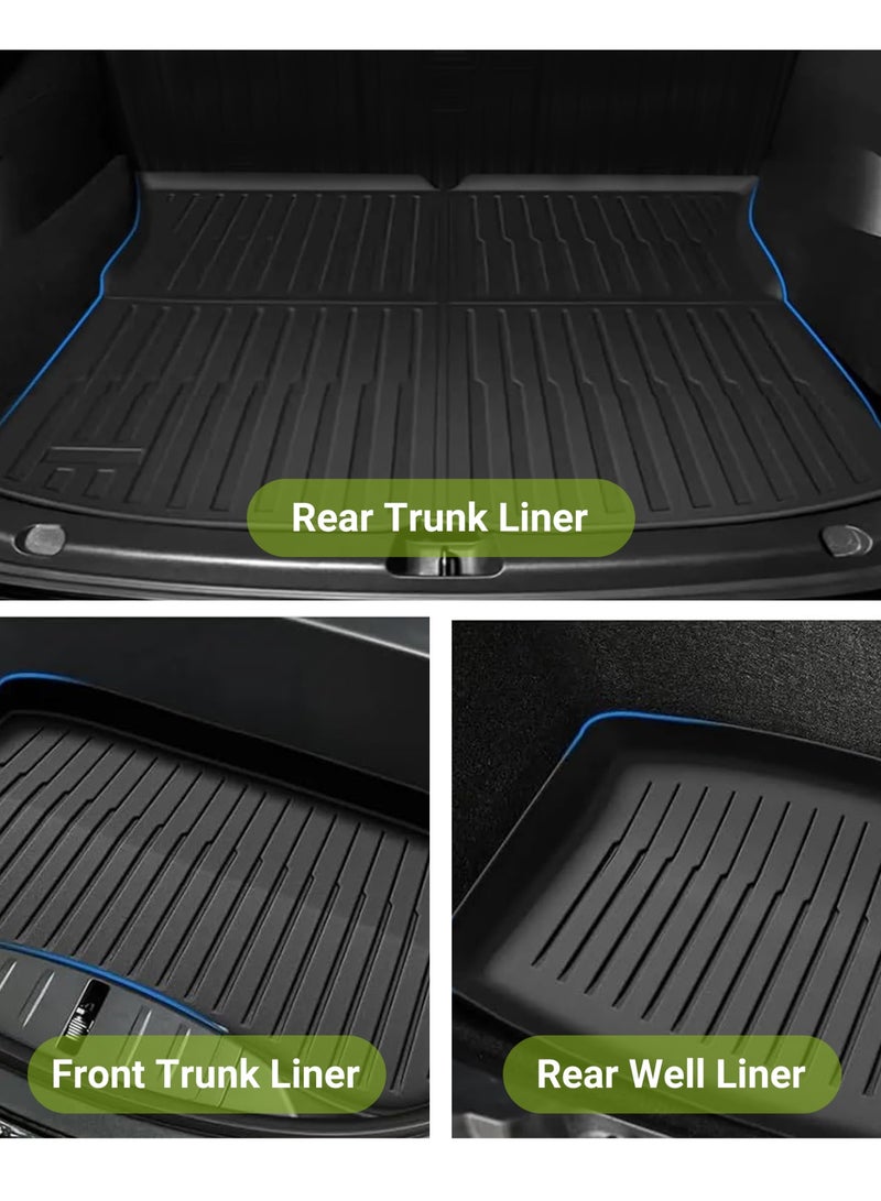 SUPER 5 Tesla Model 3 Highland Floor Mats 2024 2025 2026 All-Weather Floor Mats Set (6 Pieces) | Custom Fit, Pet & Child-Friendly | Tesla Model 3 Cargo Liner Rear Cargo Tray Trunk Interior Accessories - Image 5