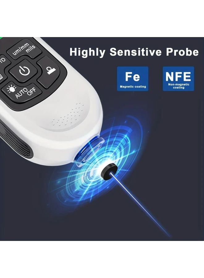 Black Digital Paint Thickness Tester 0 2000um Backlit LCD Auto Manual Modes - Image 5