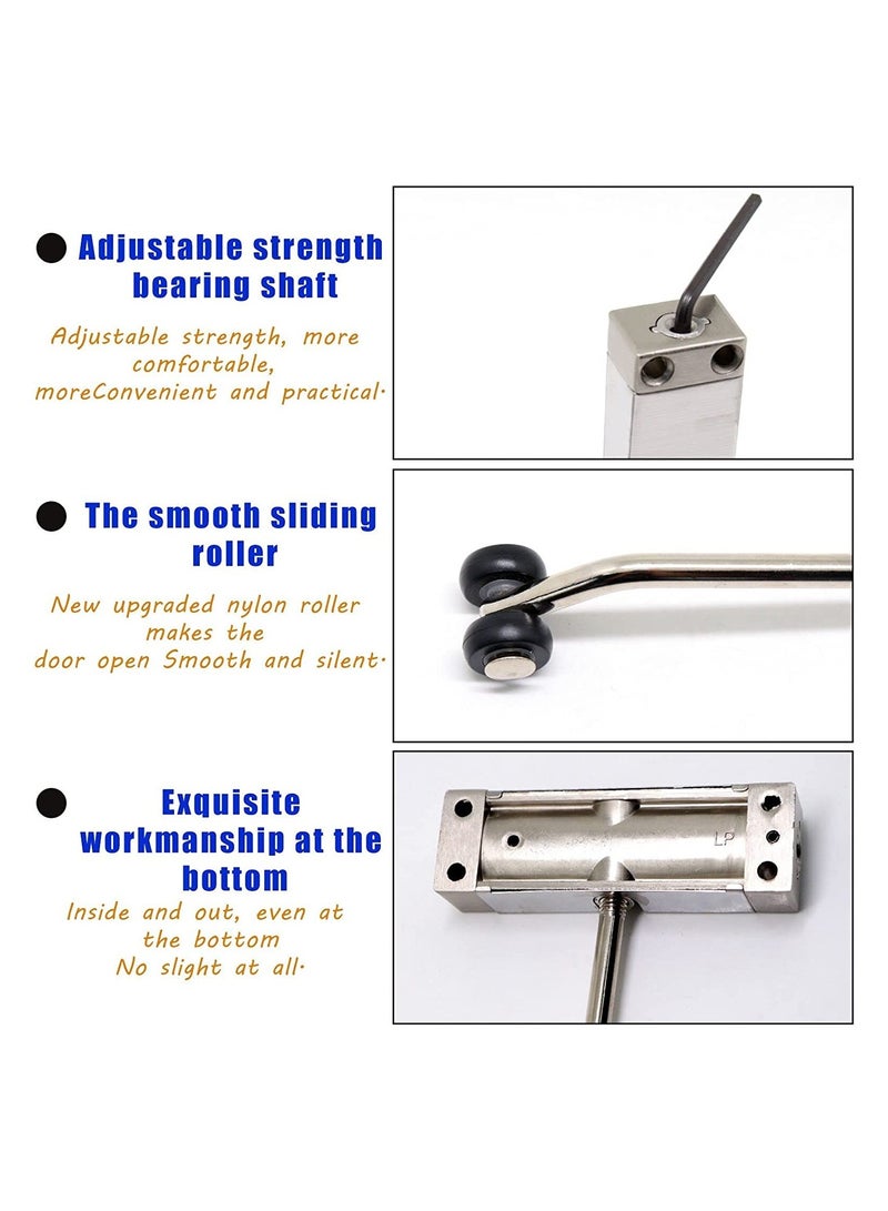 Safety Spring Door Closers, Adjustable Closing Door Hinge, Automatic Quiet Gate Closer Easy to Install, Automatic Stopper Fire Rated, to Convert Hinged Doors to Self Closing Doors (Black) - Image 2