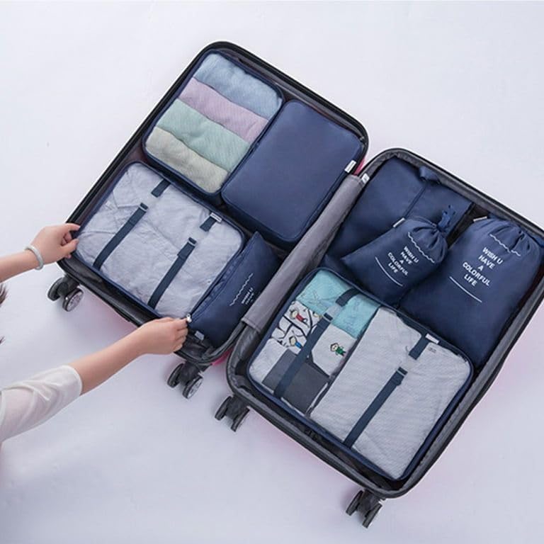 Chiransi Luggage Packing Organizers Bag Set7 in 1 Travel Clothes Storage BagMakeup And Toiletry Bags Organizer Packing Cubes With Shoe Bag for travel Pack Of 1 7Pcs Laundry Bag - Image 2