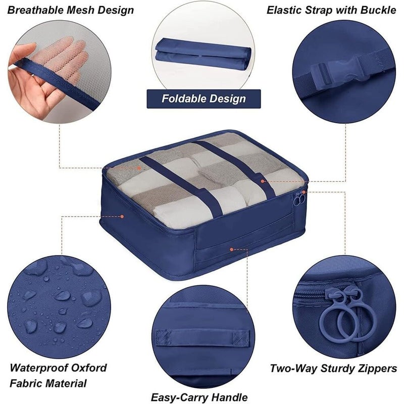 Chiransi Luggage Packing Organizers Bag Set7 in 1 Travel Clothes Storage BagMakeup And Toiletry Bags Organizer Packing Cubes With Shoe Bag for travel Pack Of 1 7Pcs Laundry Bag - Image 4
