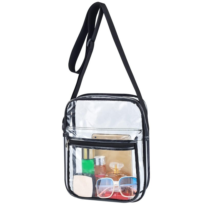 USPECLARE Clear Messenger Bag for Work & Business Travel, Transparent Crossbody Shoulder Bag Gym Clear Bag for Men