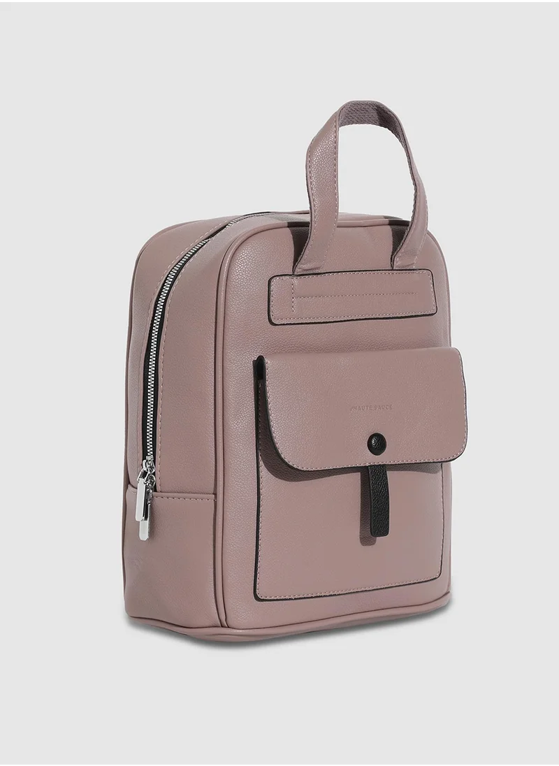 Haute Sauce Top Handle Backpack - Nude Pink
