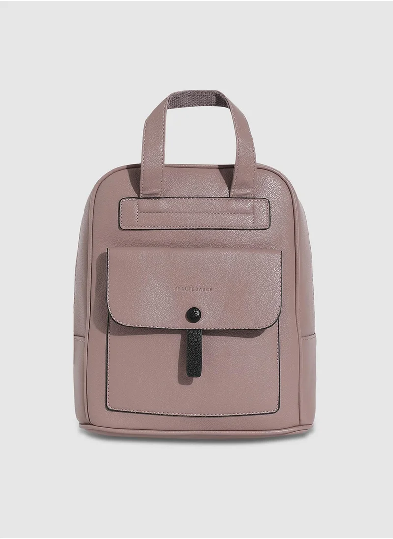 Haute Sauce Top Handle Backpack - Nude Pink