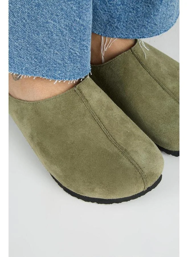 Manijero  Melissa Women's Genuine Leather Front-Stitched Sabo Khaki Slipper. for Women | Best Price UAE
