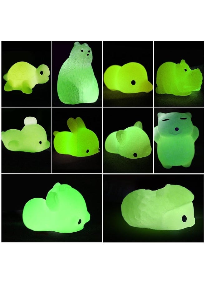 Outee 30 Pcs Mochi Animals Toys Glow in The Dark Mochi Toys Mini Stress Relief Toys Mochi Cat Relief Stress Toys Easter Gifts - Image 5