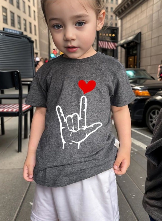 Geoyune Boys Girls Valentines Love Heart Shirts Toddler Valentines Casual Funny T-Shirt Outfit 1-7 Years, Style#6, 5 Years - Image 2