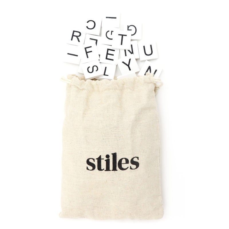Stiles 100 Pieces Magnetic Letter Tiles Wooden Magnetic Letters for Whiteboard Fridge or Magnetic Letter Board Wood Alphabet Magnet Letters White