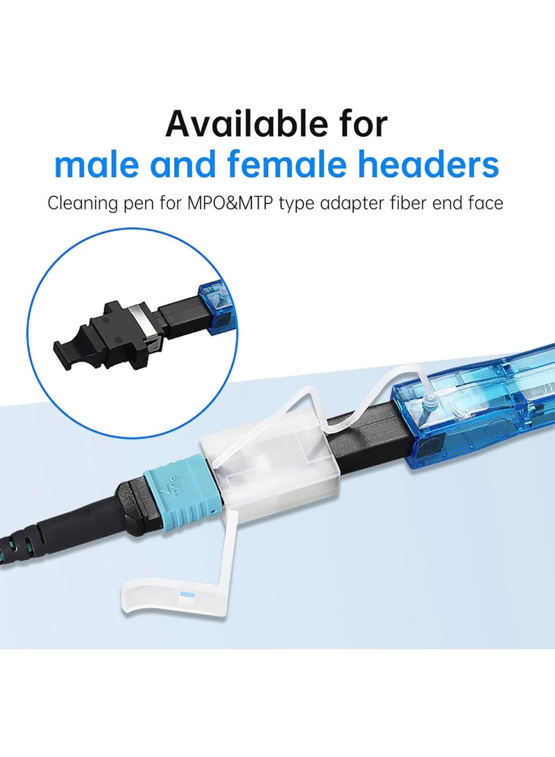 Zikra Fiber Optic Cleaner Tools, Fiber Cleaning Pen for MPO/MTP Connector, Optical Connector Cleaner, Over 600 Cleans, Fiber Endface Cleans & Optical Connector Cleans, Blue - Image 2