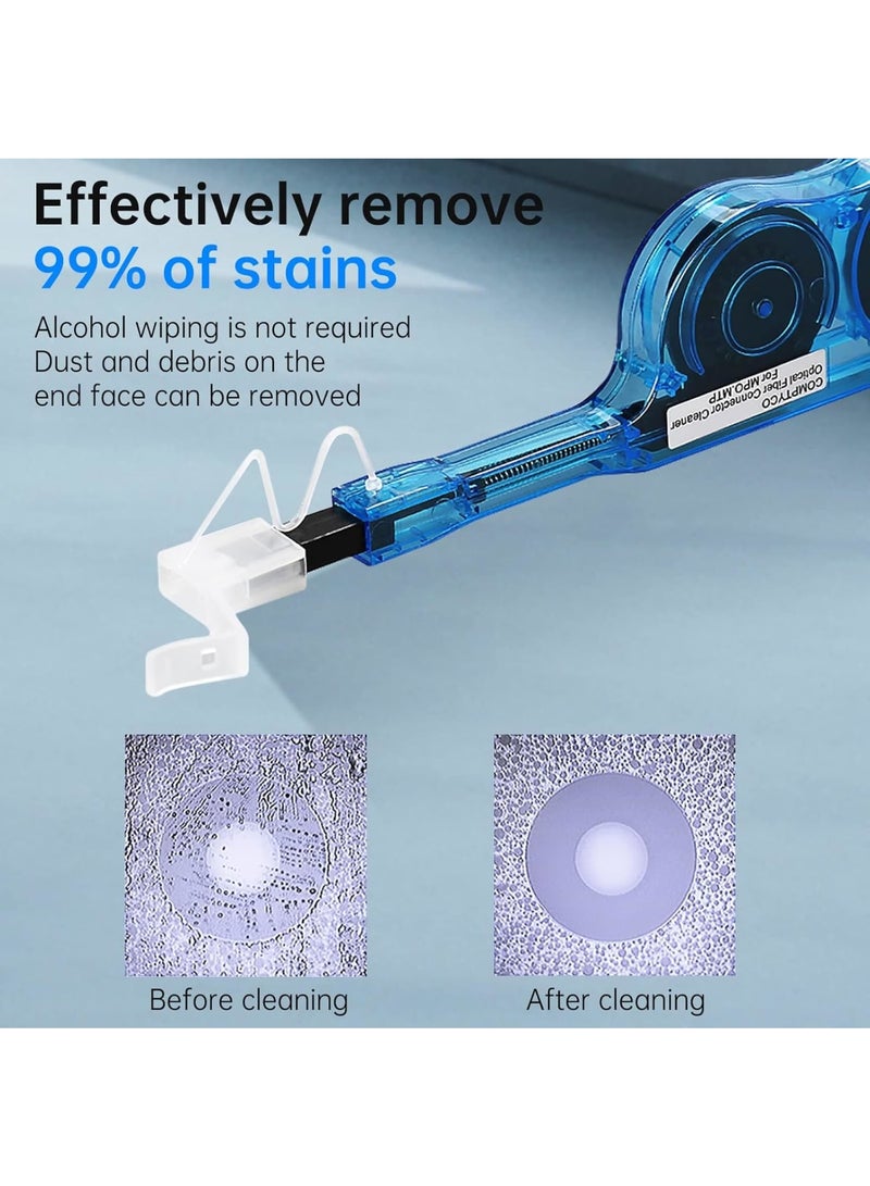 Zikra Fiber Optic Cleaner Tools, Fiber Cleaning Pen for MPO/MTP Connector, Optical Connector Cleaner, Over 600 Cleans, Fiber Endface Cleans & Optical Connector Cleans, Blue - Image 3