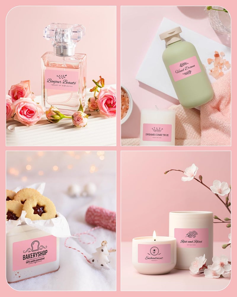 MUNBYN 2.25"x1.25" Thermal Sticker Labels, Pink Self-Adhesive Barcode Label Paper for Direct Thermal Printer and Business, Multi-Purpose Rectangle Address Shipping Mailing Stickers,1000 Sheets/Roll - Image 3