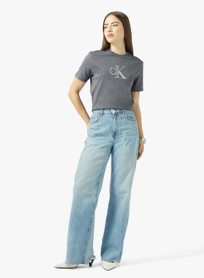 Calvin Klein Jeans  Graphic Crew Neck T-Shirt for Women | Best Price UAE