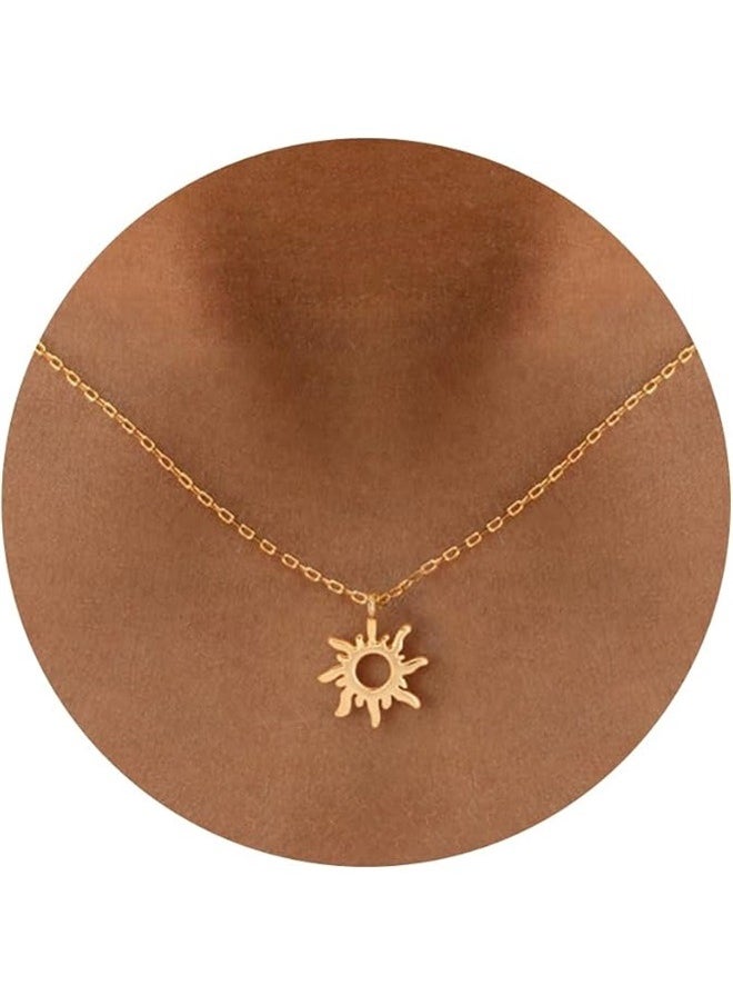 yongsheng Good Necklace Luck Pendant Chain Necklace with Message Card，Necklace Dainty Sun  - Image 2