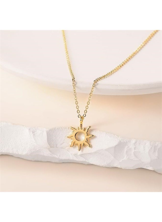 yongsheng Good Necklace Luck Pendant Chain Necklace with Message Card，Necklace Dainty Sun  - Image 4