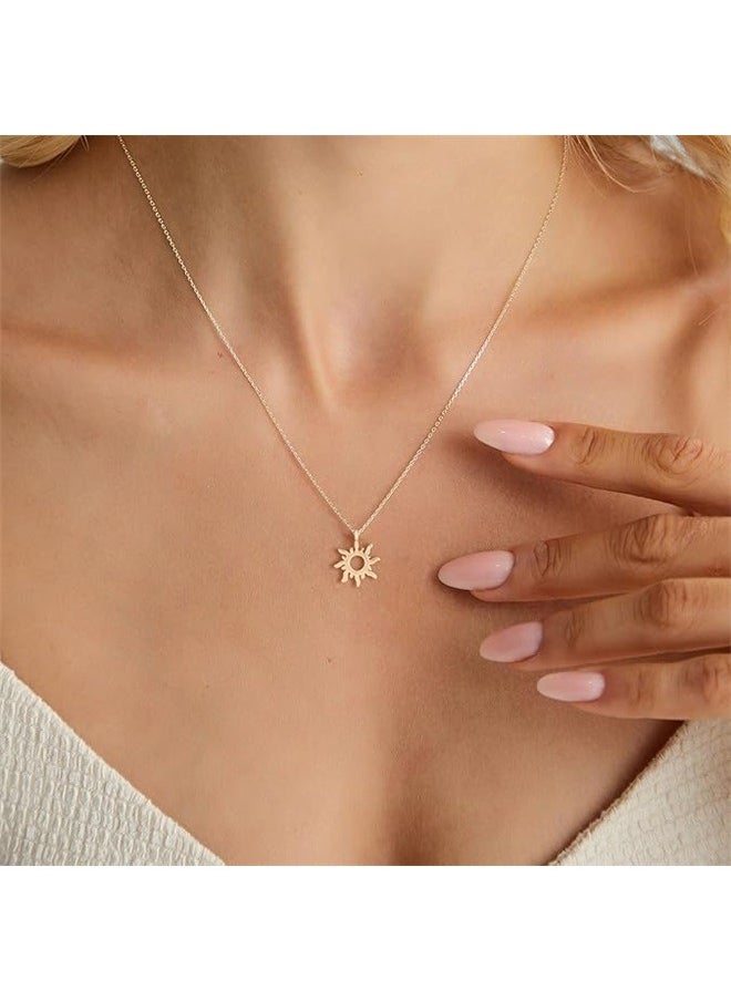 yongsheng Good Necklace Luck Pendant Chain Necklace with Message Card，Necklace Dainty Sun  - Image 5