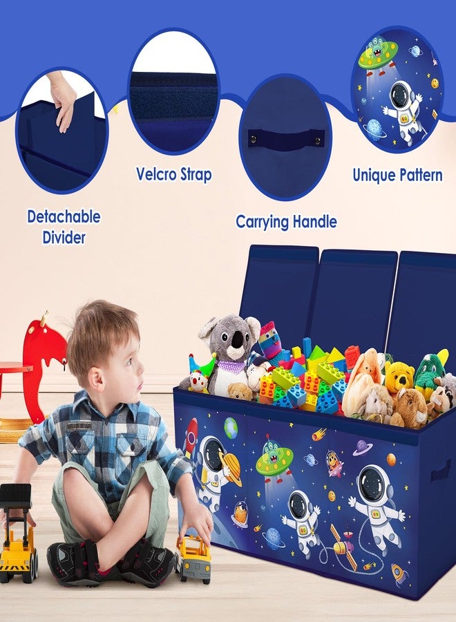 alldomess Toy Storage Bin with Lids,Extra Large Toy Box Chest with Handles for Kids Boys Girls,Collapsible Storage Organizer Box Bin Basket for Bedroom,Playroom, Nursery,37.8"x12.6" x15.7",Astronaut - Image 3