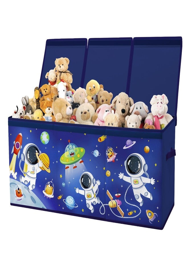alldomess Toy Storage Bin with Lids,Extra Large Toy Box Chest with Handles for Kids Boys Girls,Collapsible Storage Organizer Box Bin Basket for Bedroom,Playroom, Nursery,37.8"x12.6" x15.7",Astronaut - Image 1