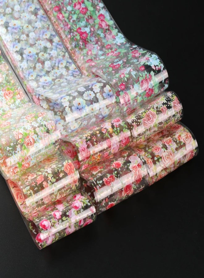LYLYNB 10 Rolls Flower Nail Foil Transfer Stickers Spring Flowers Nail Art Foil Decals Cute Floral Nail Art Supplies Decoration Summer Nail Transfer Foil Stickers for Women DIY Manicure Accessories - Image 5