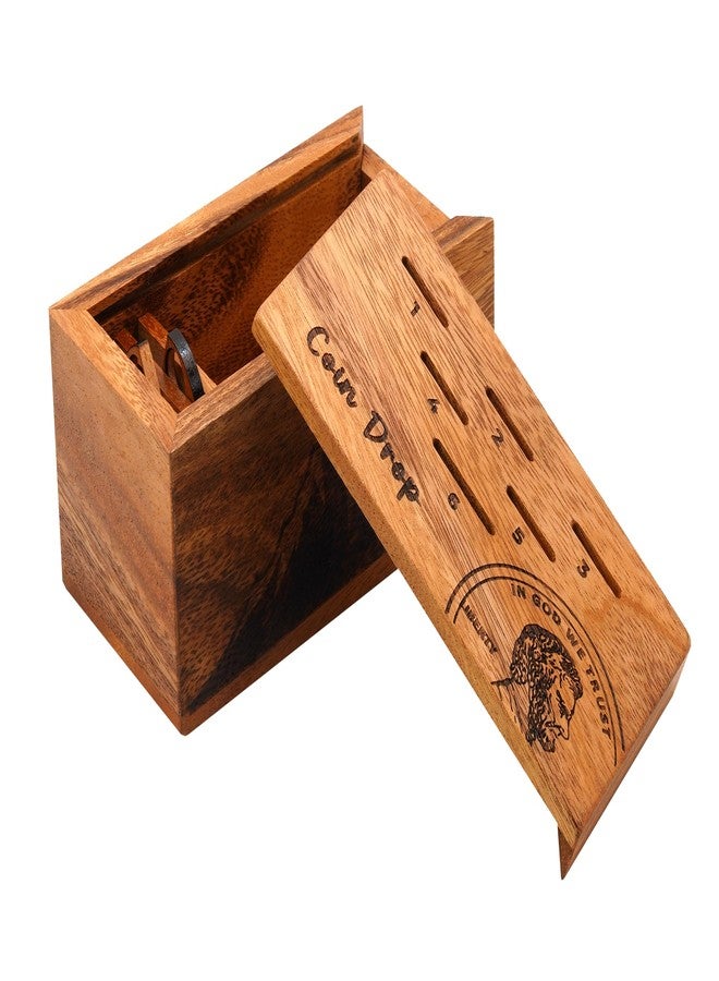 BSIRI Wooden Coin Drop – Dice Game for Adults Teen and Families Wooden Box Tabletop Games for Home Bar and Family Night Wood Rustic Decoration - Image 2