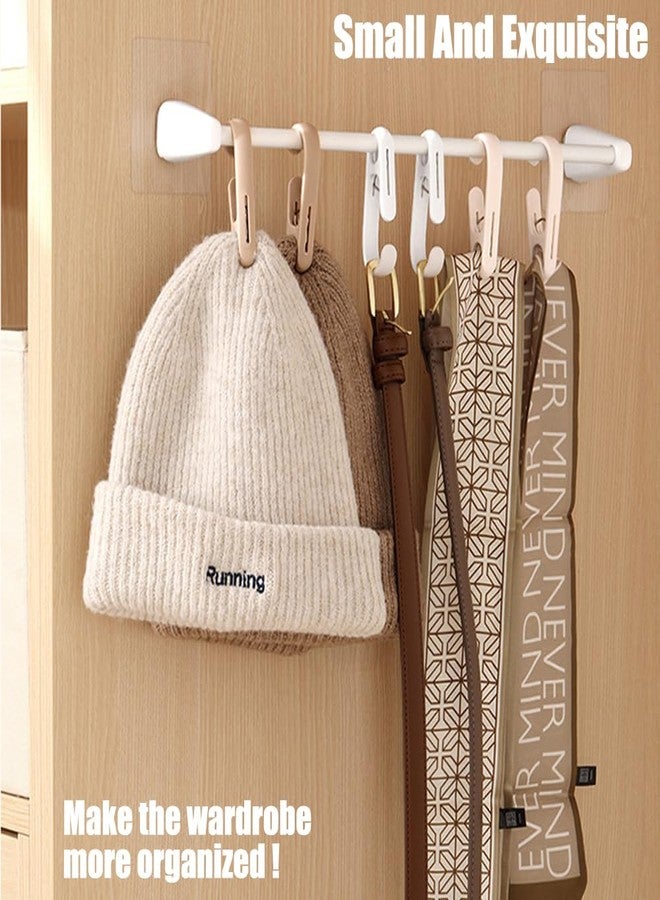 Defrko 10Pcs Laundry Hooks with Clips Hanger Closet Organizer Clamps Hanging Socks Boot Bras Towels Shower Pegs for Bathroom Wardrobe Kitchen Office Holders Clothes Pins Heavy Duty Outdoor, White - Image 3