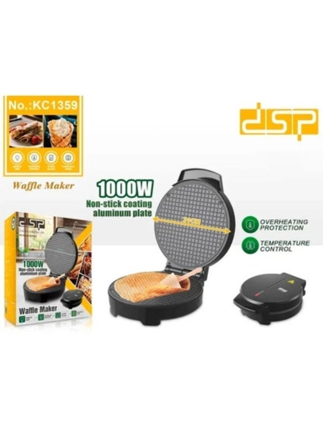 Waffle & Ice Cream Cone Maker/Non-Stick Coating/Overheat Protection/1000W(KC1359)