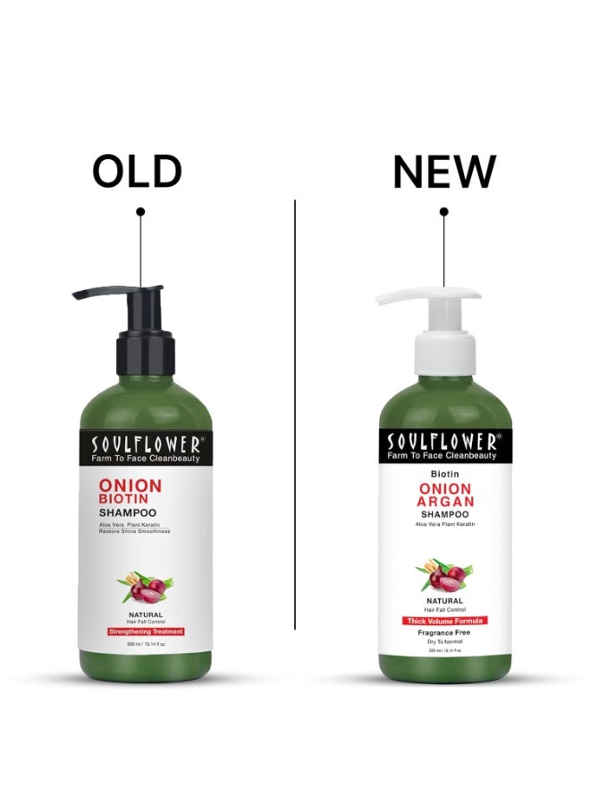 Soulflower Biotin Onion Argan Shampoo | For Hair Growth, Anti Hair Fall, Strong roots with Keratin, Argan Oil, Green Tea, Shikakai & Reetha for Men & Women  | 300ml - Image 3