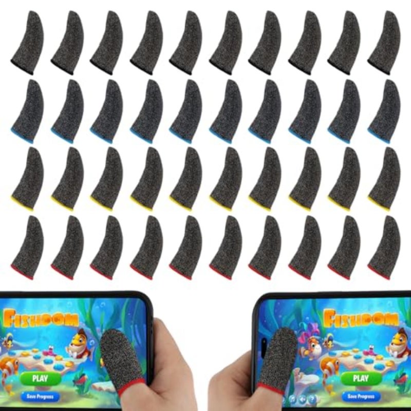 Tyqour 40Pcs Finger Sleeves Thumb Sleeves Mobile Gaming Finger Gloves for Gaming Dedales Gamer for Men Women Mobile Phone Game - Image 1
