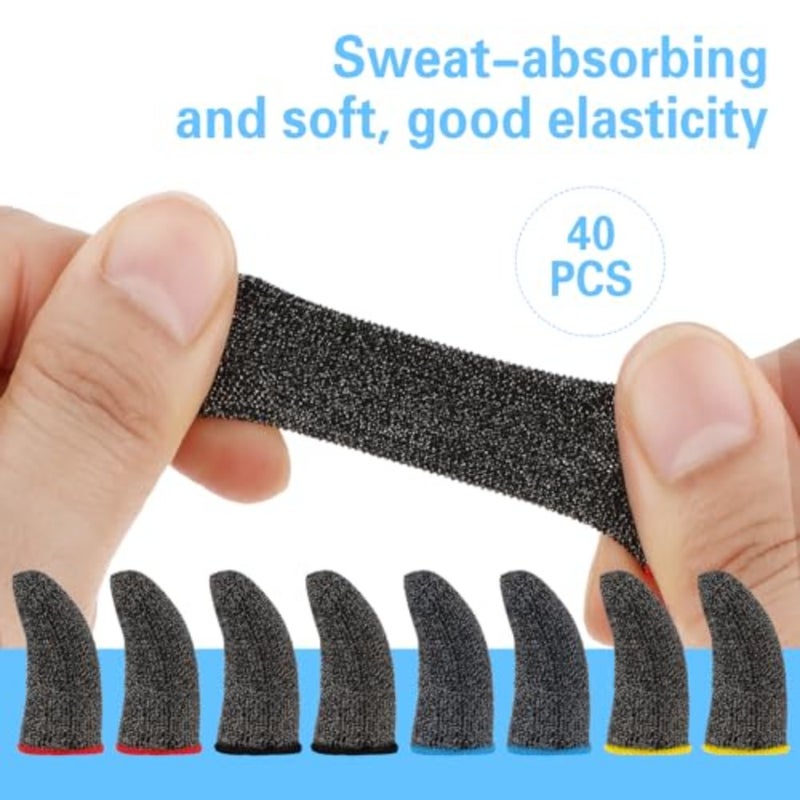 Tyqour 40Pcs Finger Sleeves Thumb Sleeves Mobile Gaming Finger Gloves for Gaming Dedales Gamer for Men Women Mobile Phone Game - Image 2