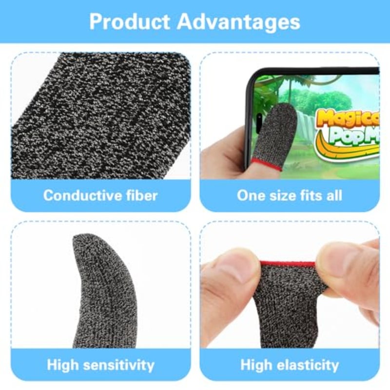 Tyqour 40Pcs Finger Sleeves Thumb Sleeves Mobile Gaming Finger Gloves for Gaming Dedales Gamer for Men Women Mobile Phone Game - Image 5