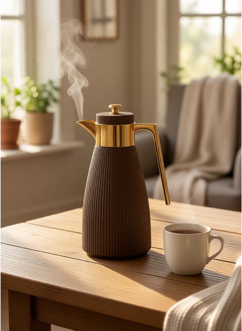 ساموران ترمس شاي - 1 لتر - بنى - HB14-0002-Brown - Image 2