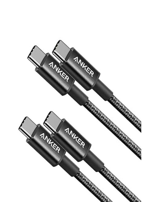 USB C to USB C Cable, Type C 60W Fast Charging Cable (6FT, 2Pack) for iPhone 17/16 Series, iPad Mini 6 and More (USB 2.0, Black)