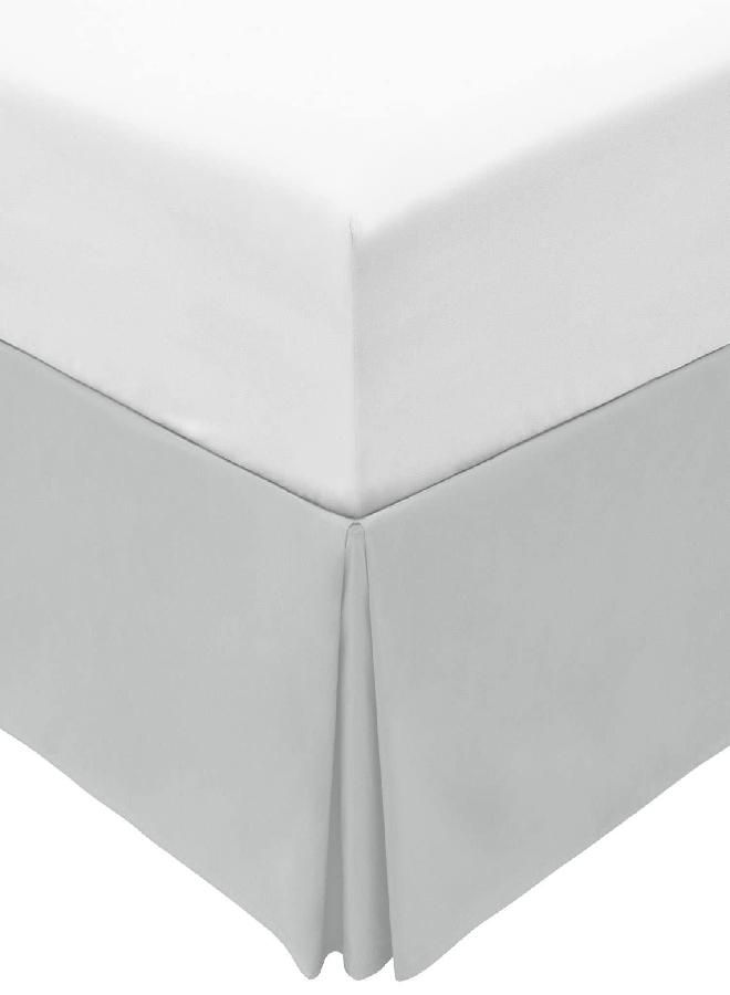 Mellanni Cal King Bed Skirt - Bed Frame and Box Spring Cover - 15-Inch Tailored Drop Pleated Dust Ruffle - Luxury Bedding - Easy Fit, Wrinkle, Fade, Stain Resistant - 1 Bedskirt (Cal King, Light Gray)
