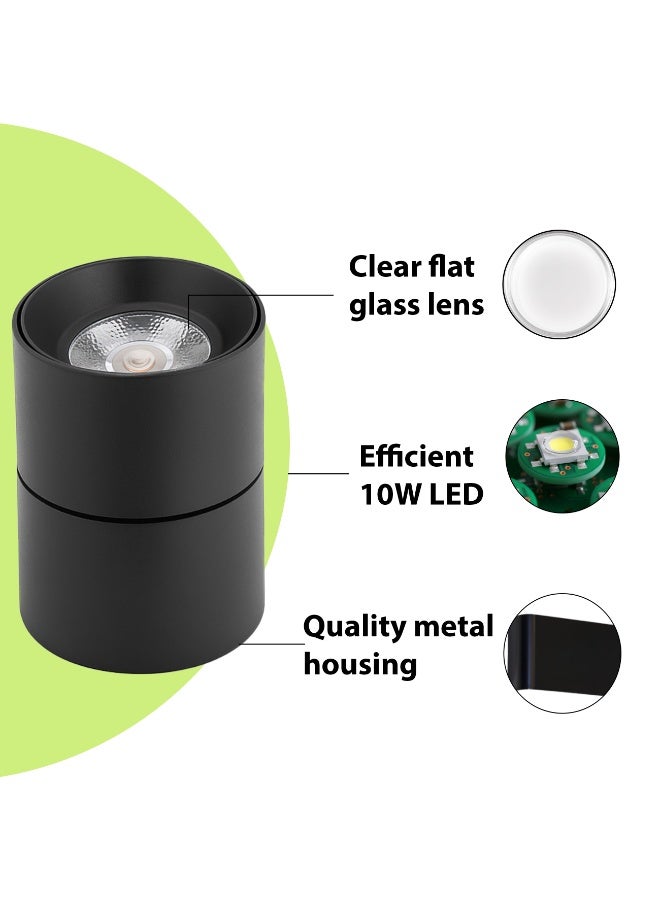 ALFRIDAY Surface Mount Ceiling Spotlight - 10W LED, 3000K Warm, Matte Black - Image 5