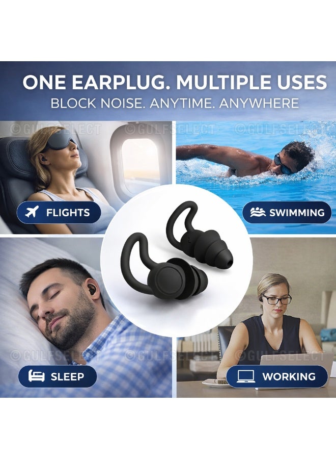 GULFSELECT Ear Plugs for Sleeping Swimming, 1 Pair Reusable Silicone Moldable Noise Cancelling Earplugs for Shooting Range, Swimmers, Concerts, Airplanes, Travel, Work, Studying WHITE (Loop Comfort) - Image 3