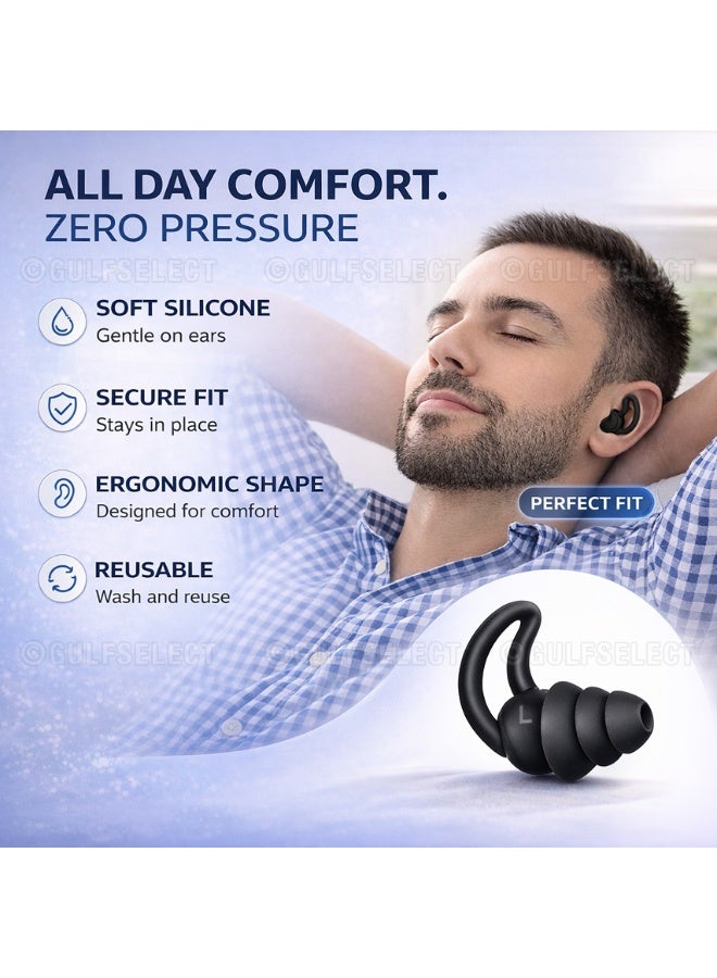 GULFSELECT Ear Plugs for Sleeping Swimming, 1 Pair Reusable Silicone Moldable Noise Cancelling Earplugs for Shooting Range, Swimmers, Concerts, Airplanes, Travel, Work, Studying WHITE (Loop Comfort) - Image 4