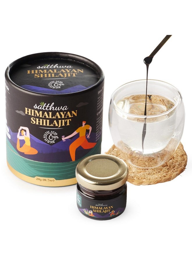 Satthwa Pure Himalayan Shilajit Resin High Potency for Men & Women - 85+ Trace Minerals - 75% + Fulvic Acid - 50 Servings - Lab Tested - 20g - Image 1