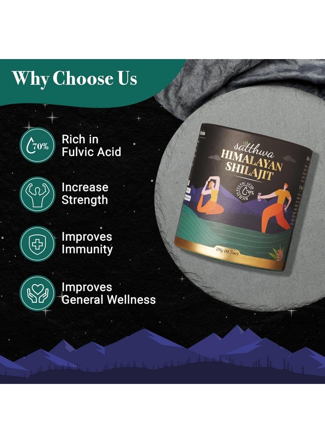 Satthwa Pure Himalayan Shilajit Resin High Potency for Men & Women - 85+ Trace Minerals - 75% + Fulvic Acid - 50 Servings - Lab Tested - 20g - Image 3