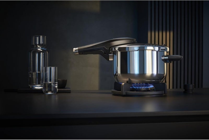 WMF Perfect Pressure Cooker 8.5 L Premium Polished Stainless Steel 2 Cooking Levels All-in-One Rotary Knob, Dishwasher Safe, Diameter Suitable for Induction, Stainless Steel, Silver, 22 cm - Image 2