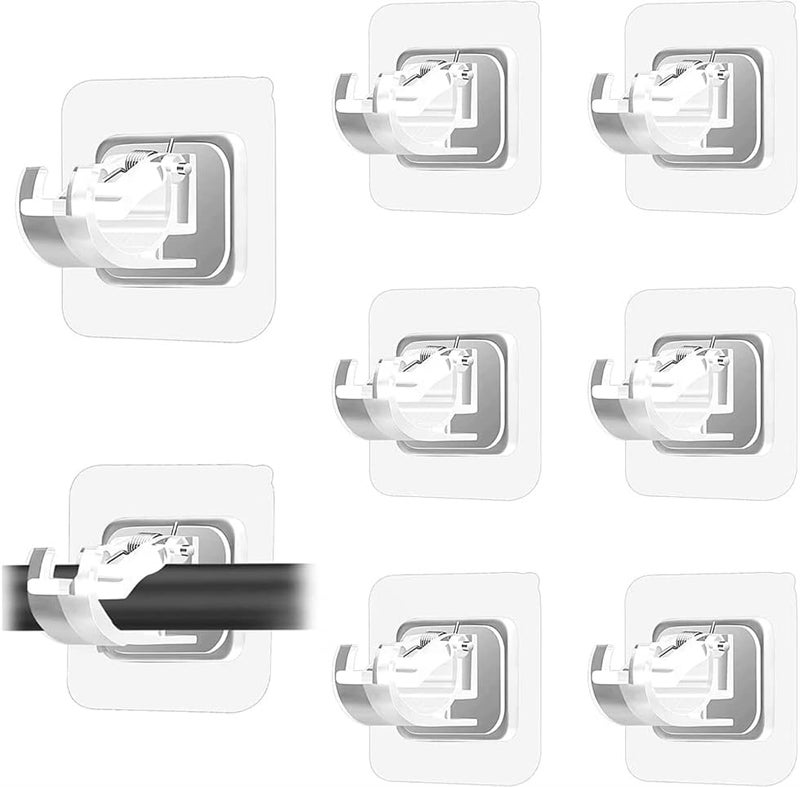 neotimely 6Pcs No Drill Curtain Rod Brackets, Self Adhesive Curtain Rod Holder Hooks, Adjustable Curtain Rod Hooks Curtain Hangers, Wall Mount Curtain Rod Holder Suitable for Poles of 0.4-0.78 Inch(Transparent) - Image 1