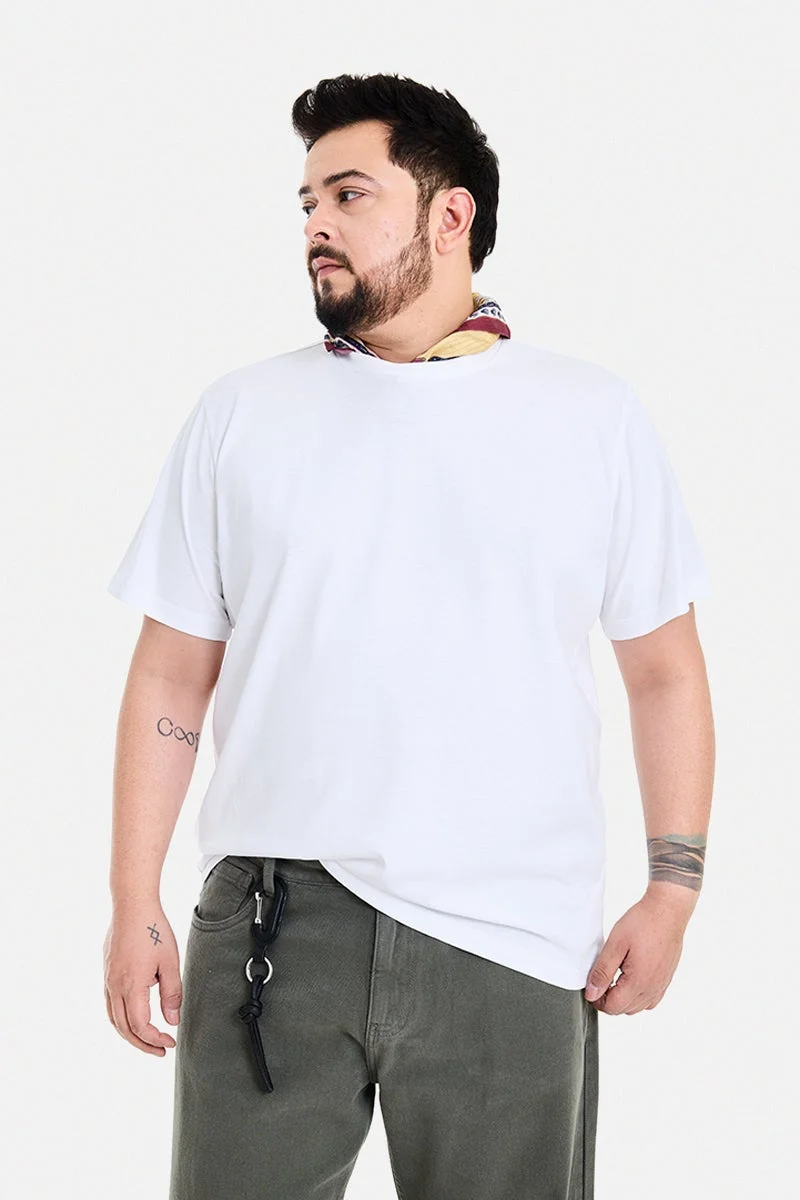 سنيتش White Regular Fit Pack of 3 Plus Size T-Shirt