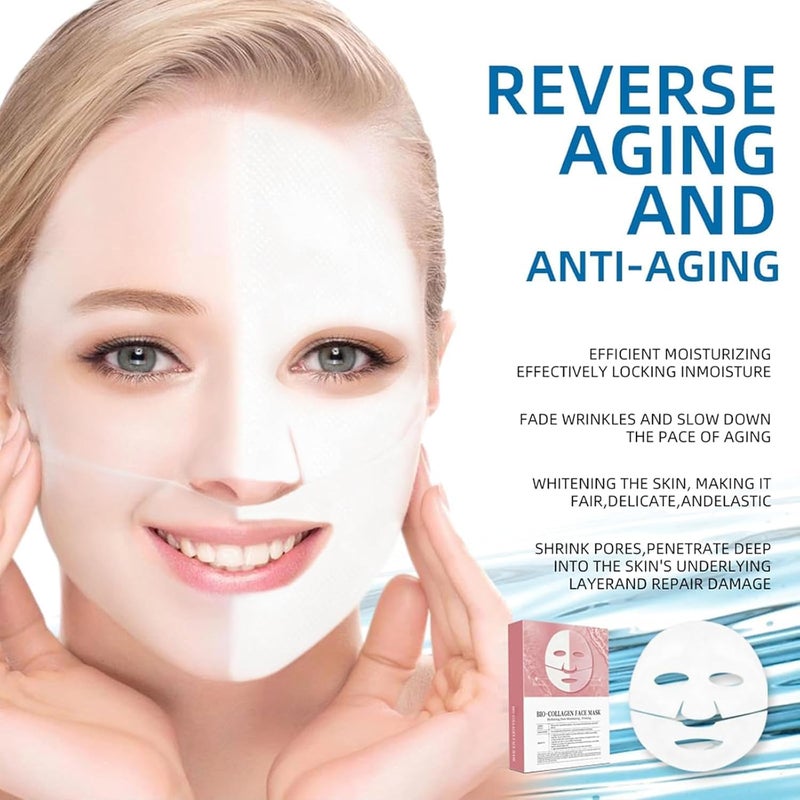Calyrex Bio Collagen Mask Bio Collagen Mask Overnight Real Deep Collagen Overnight Face for Face Skin Care 3PCS - Image 4