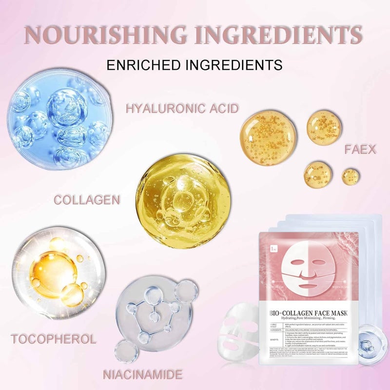 Calyrex Bio Collagen Mask Bio Collagen Mask Overnight Real Deep Collagen Overnight Face for Face Skin Care 3PCS - Image 5