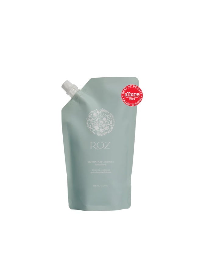 ROZ RŌZ Foundation Conditioner Refill | BPA-Free Pouch | Hydrating and Repairing with Ceramides and Peptides | Vegan, Silicone, Paraben, SLS-Free | Strengthens and Nourishes | Sustainable Hair Care - Image 1